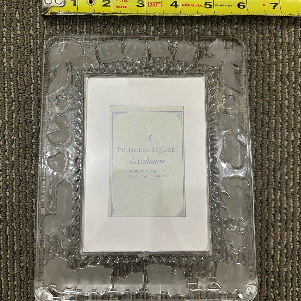 Princess House Crystal Baby Picture Frame Clear  Nursery Decor Gift - Picture 4 of 7